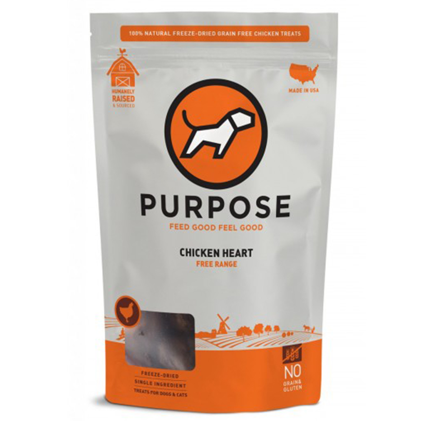 PURPOSE 凍乾脫水生肉 貓犬小食 單一蛋白 雞心 2.5oz (000359)