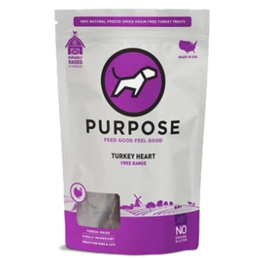 PURPOSE 凍乾脫水生肉 貓犬小食 單一蛋白 火雞心 3oz (000335)