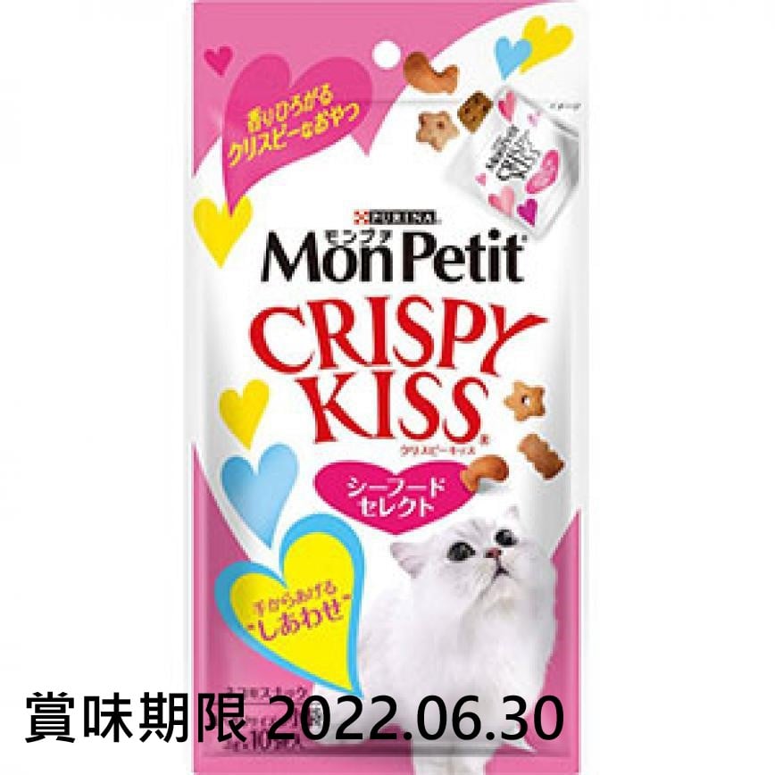 日本MonPetit Crispy Kiss 貓零食 貓脆餅 海鮮綜合味 30g (粉紅) (賞味期限 2022.06.30) 圖 1
