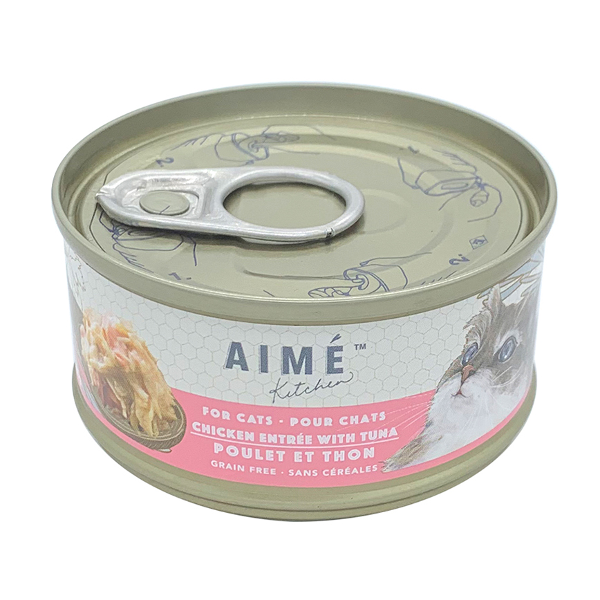 AIME Kitchen 貓罐頭 無穀物營養貓罐 啖啖肉補水系列 雞肉配吞拿魚配方 85g (TC85)