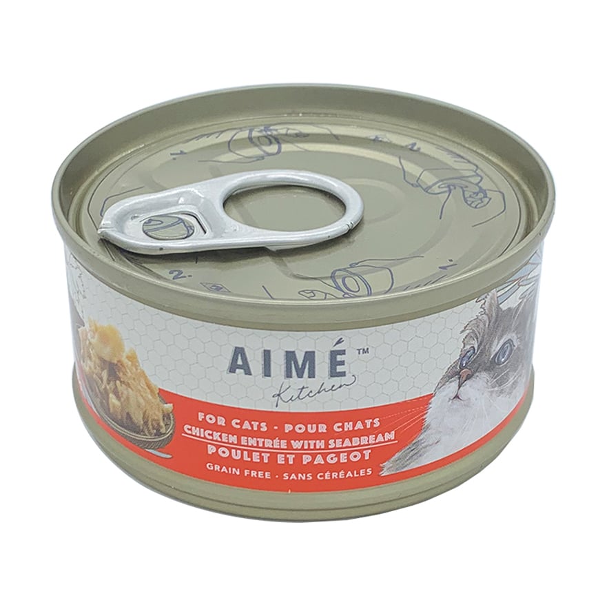 AIME Kitchen 貓罐頭 無穀物營養貓罐 啖啖肉補水系列 雞肉配鯛魚濃湯 85g (TB85)