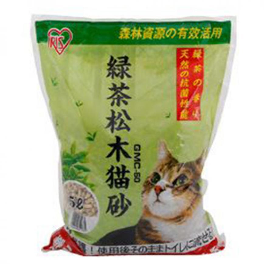 IRIS 天然松 木貓砂 綠茶味大粒 5L
