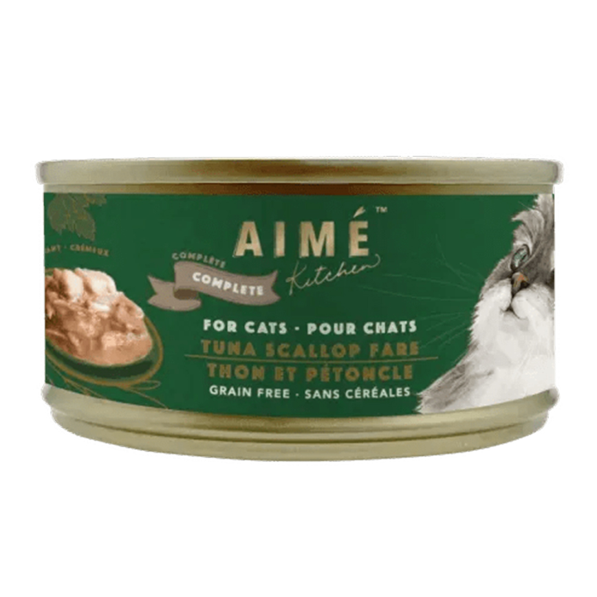 AIME Kitchen 貓罐頭 無穀物均衡貓罐 殿堂主食系列 上湯煮吞拿魚扇貝 85g (TSA85)