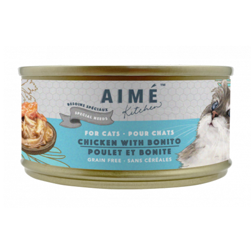 AIME Kitchen 貓罐頭 無穀物獨特營養貓罐 殿堂主食系列 汁煮滑雞配鰹魚柳配方 85g