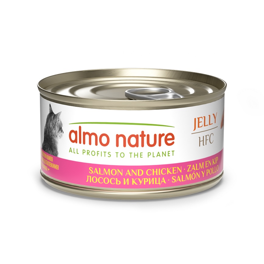 Almo Nature Jelly HFC 貓罐頭 天然系列 三文魚+雞肉 70g (9030)