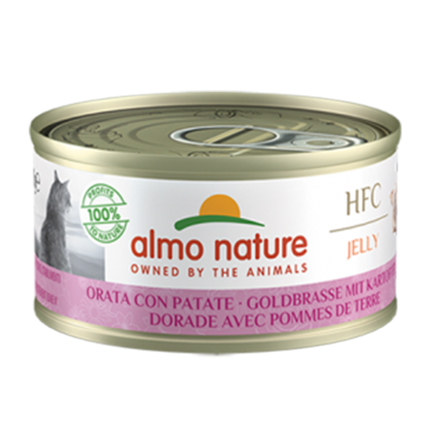 Almo Nature Jelly HFC 貓罐頭 天然系列 鯛魚+薯仔 70g (9416)