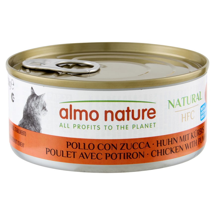 Almo Nature HFC 貓罐頭 天然系列 雞肉+南瓜 150g (5123)