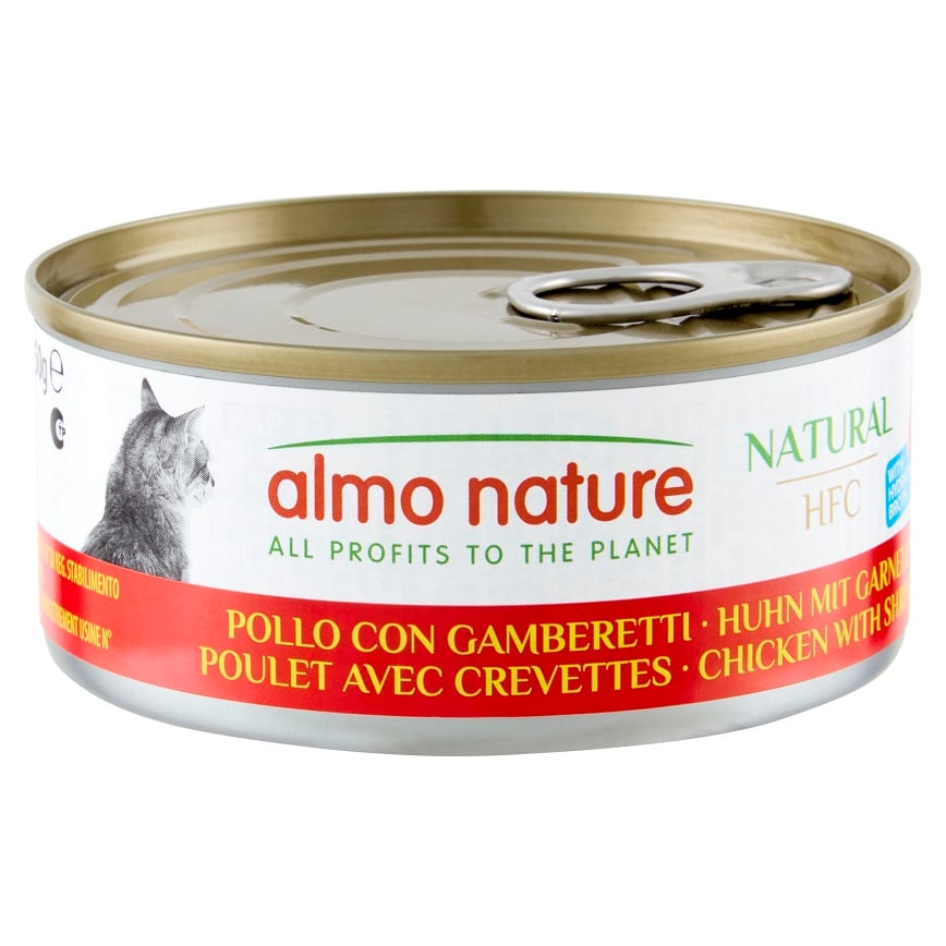 Almo Nature HFC 貓罐頭 天然系列 雞肉+鮮蝦 150g (5124)