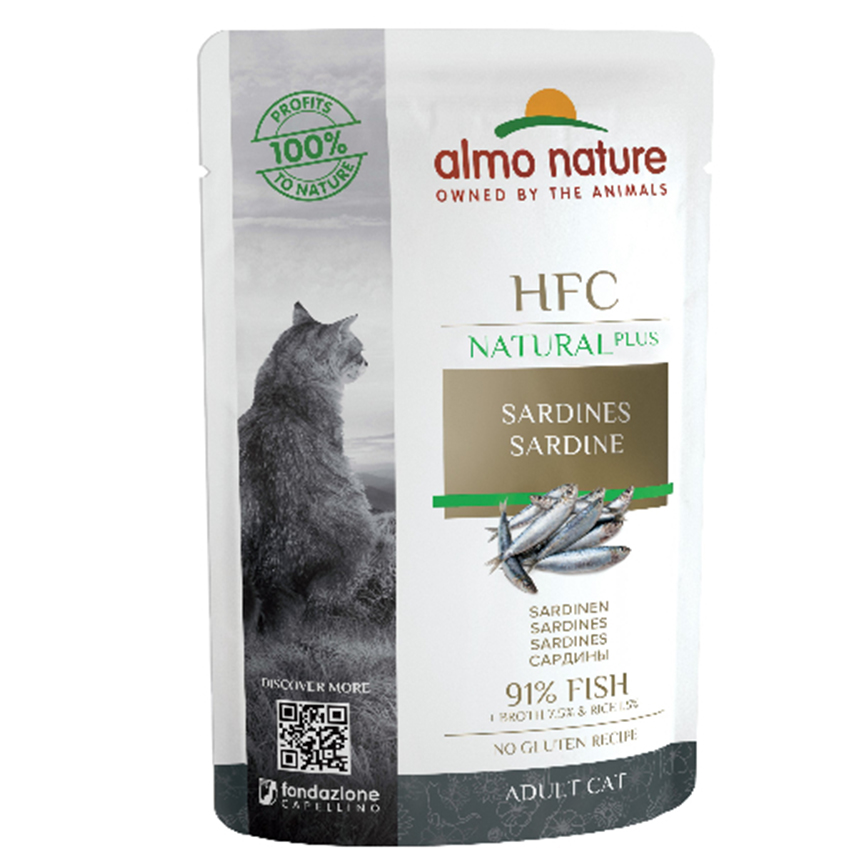 Almo Nature HFC Natural PLUS 貓濕糧 沙甸魚 55g (4705)