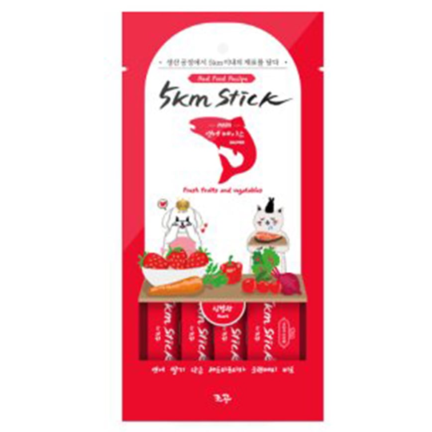 cho and kang 貓犬小食 韓國營養蔬菜肉泥 護心配方 三文魚 14g x 4條 (紅)