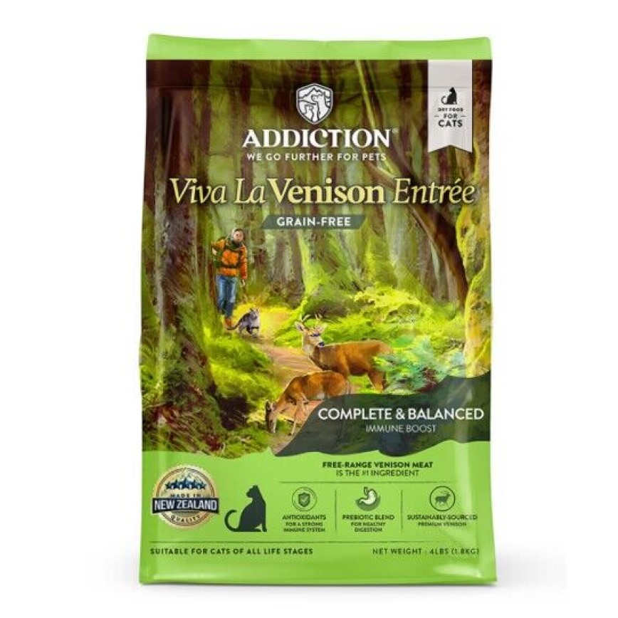 Addiction 貓糧 無穀物成貓糧 鹿肉配方 10lbs (新包裝) (TBS)