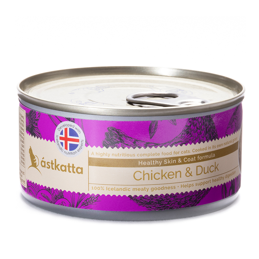 Astkatta 冰島罐 貓罐頭 護膚美毛主食配方 走地雞肉鴨肉 170g (P00096-1) 圖 1