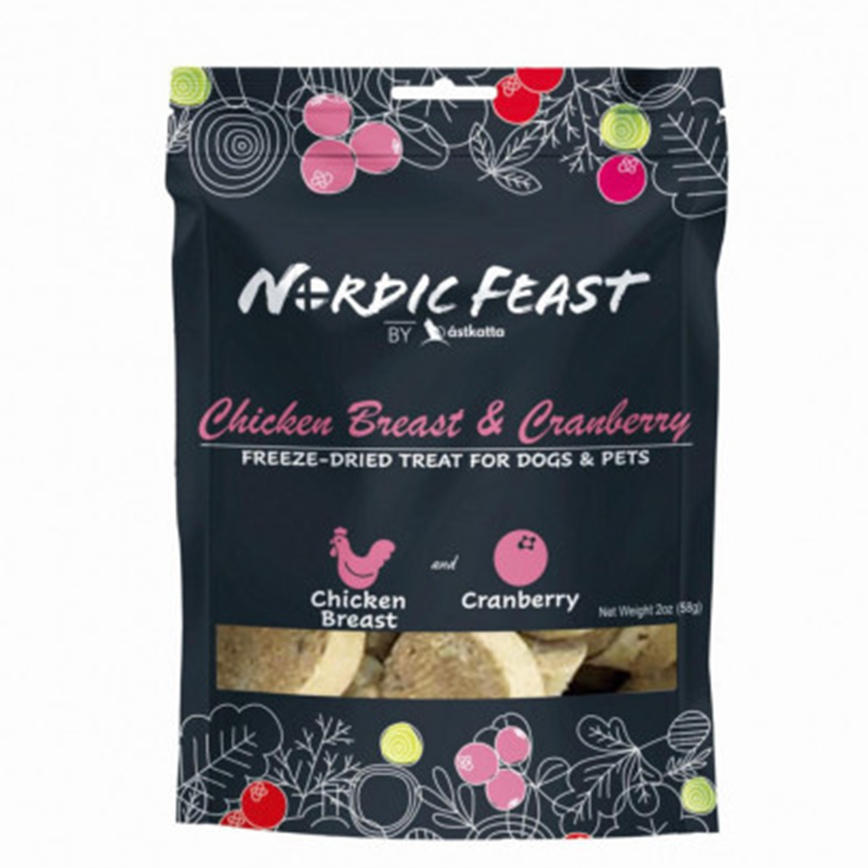 Nordic Feast 凍乾貓狗小食 雞胸+小紅莓 58g (P00084) 圖 1