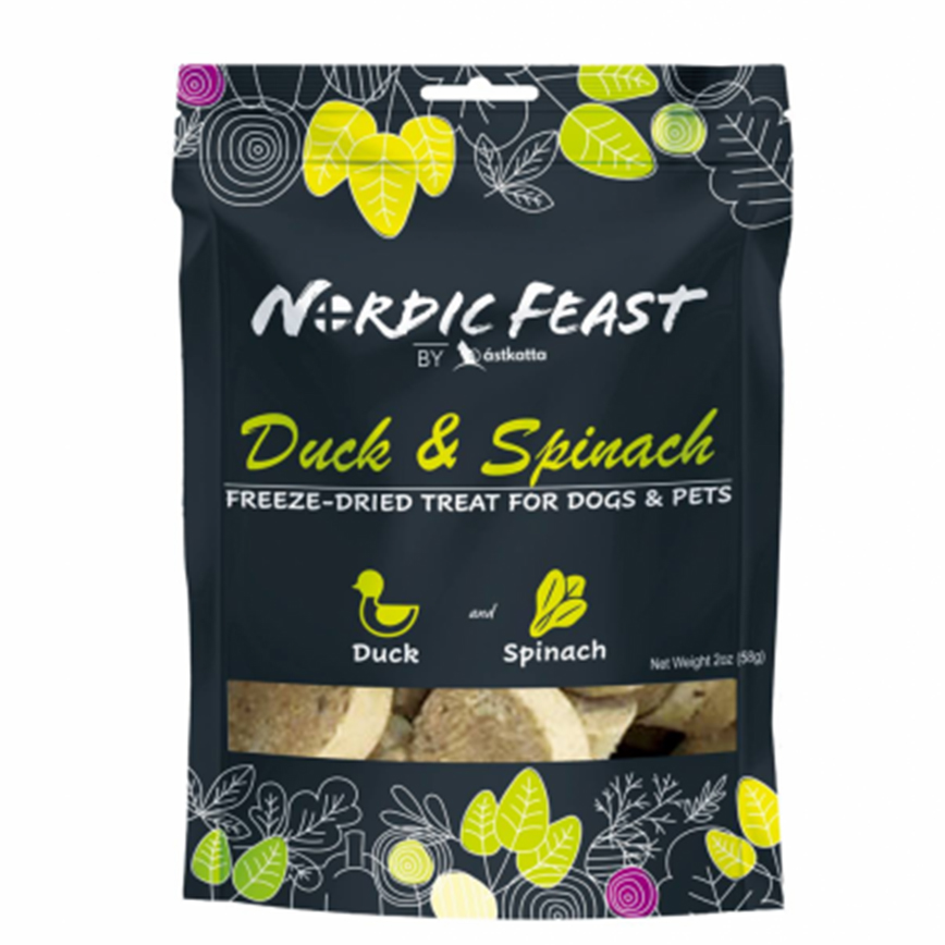 Nordic Feast 凍乾貓狗小食 鴨肉+菠菜 58g (P00086)