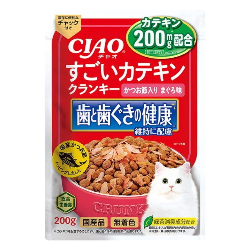 CIAO 貓糧 日本維護牙齒健康 鰹魚乾+金槍魚味 200g (P-275) (TBS) 圖 1