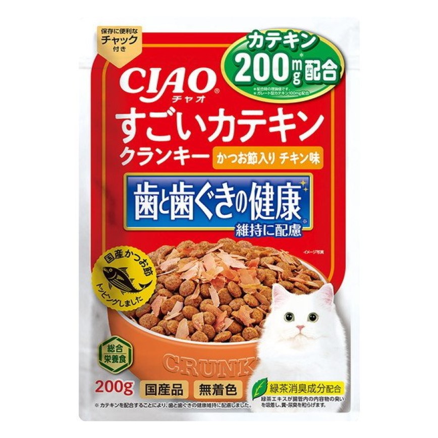 CIAO 貓糧 日本維護牙齒健康 鰹魚乾+雞肉味 200g (P-277) (TBS) 圖 1