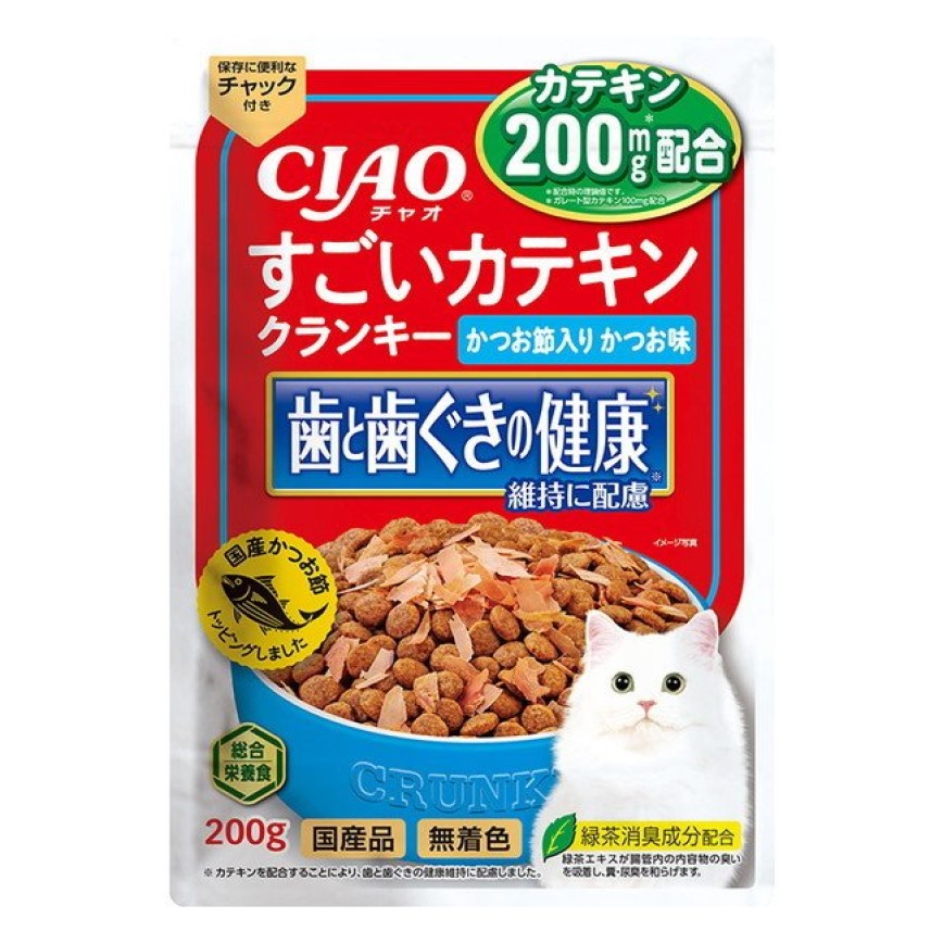 CIAO 貓糧 日本維護牙齒健康 鰹魚乾+鰹魚味 200g (P-276) (TBS) 圖 1