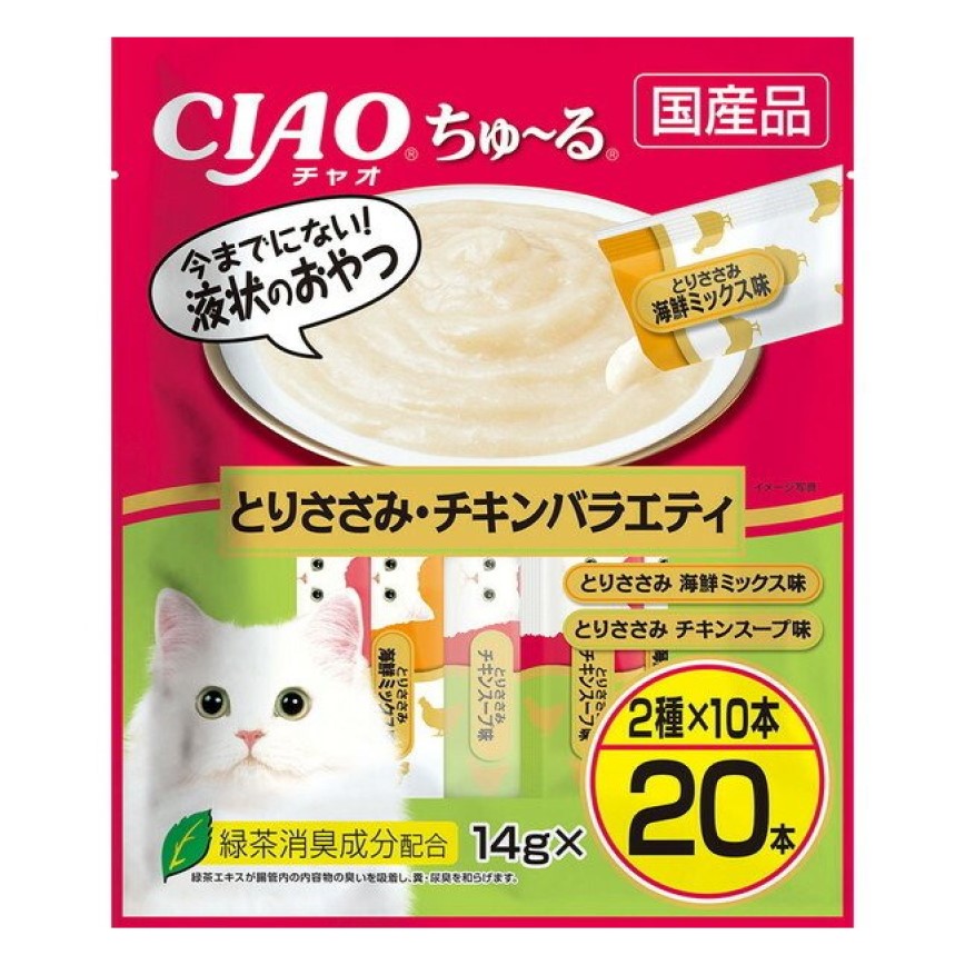 CIAO 肉泥 貓零食 雞肉組合裝 14g 20本入 (DSC-06) 圖 1