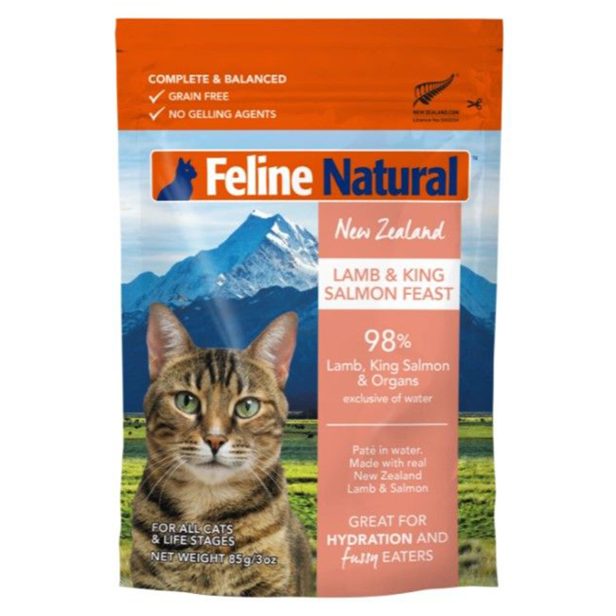 Feline Natural 羊肉三文魚貓軟包 85g