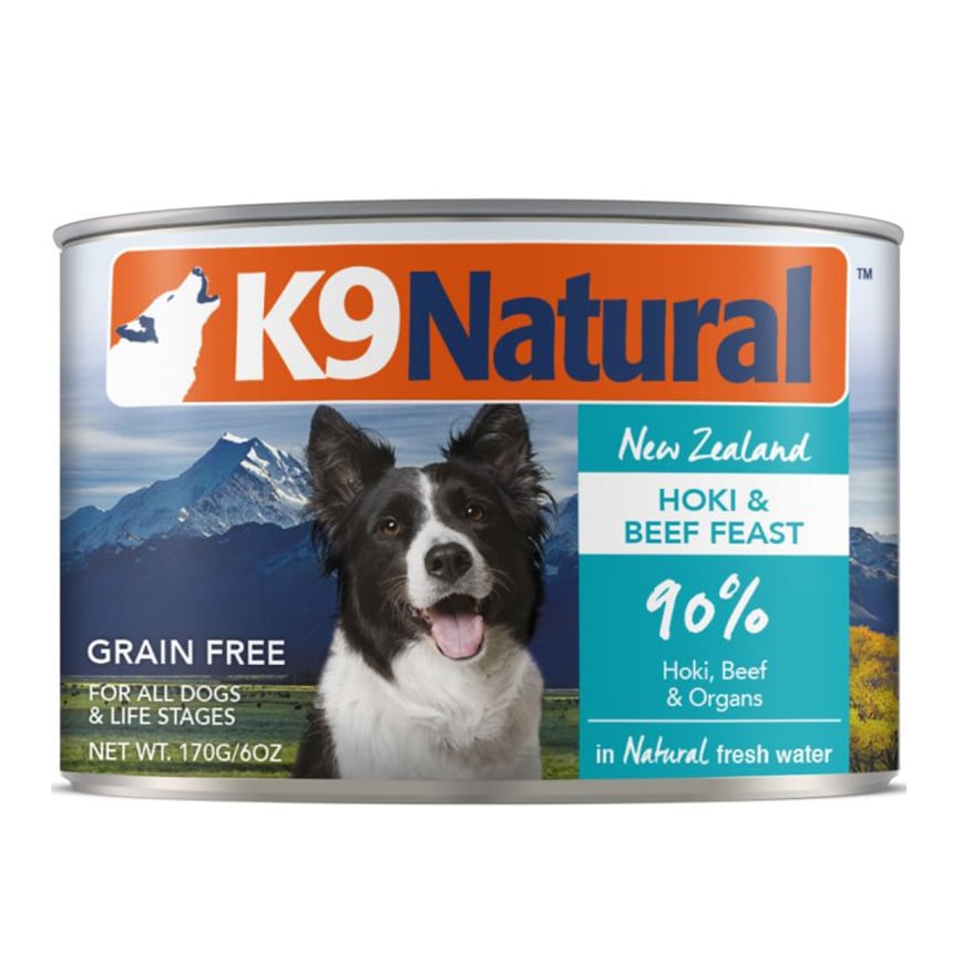 K9 Natural 牛及藍尖尾鱈狗罐 170g