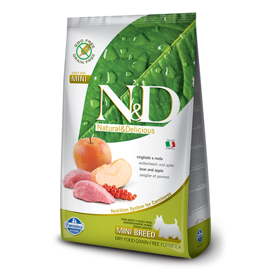 Farmina N&D 狗糧 無穀物狗糧 成犬細粒糧配方 蘋果+野豬 2.5kg (NDDBS025)