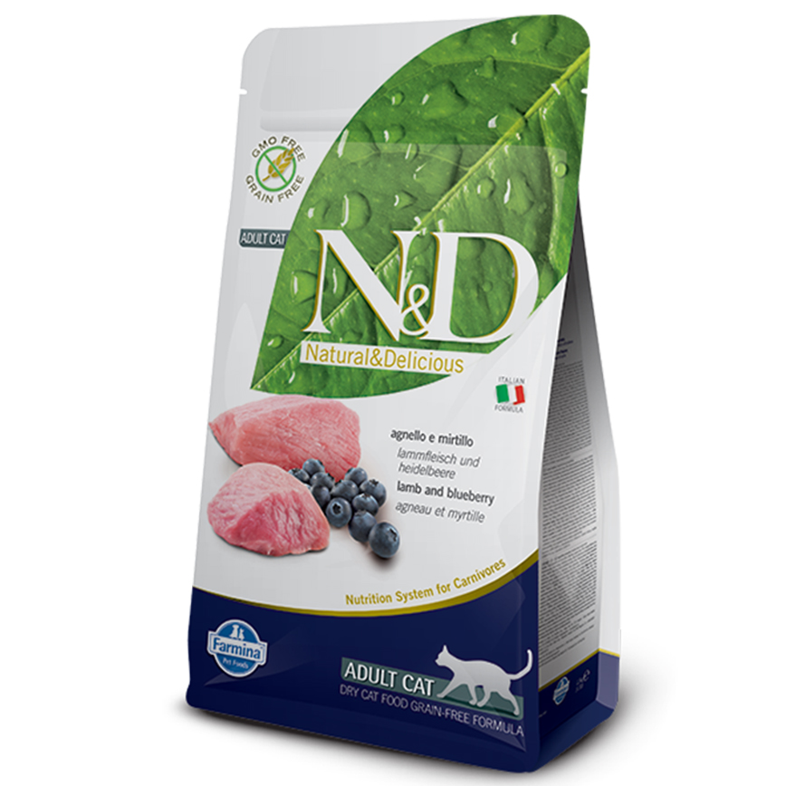 Farmina N&D 貓糧 無穀物貓糧 成貓配方 藍莓+羊 10kg (NDCLA100)