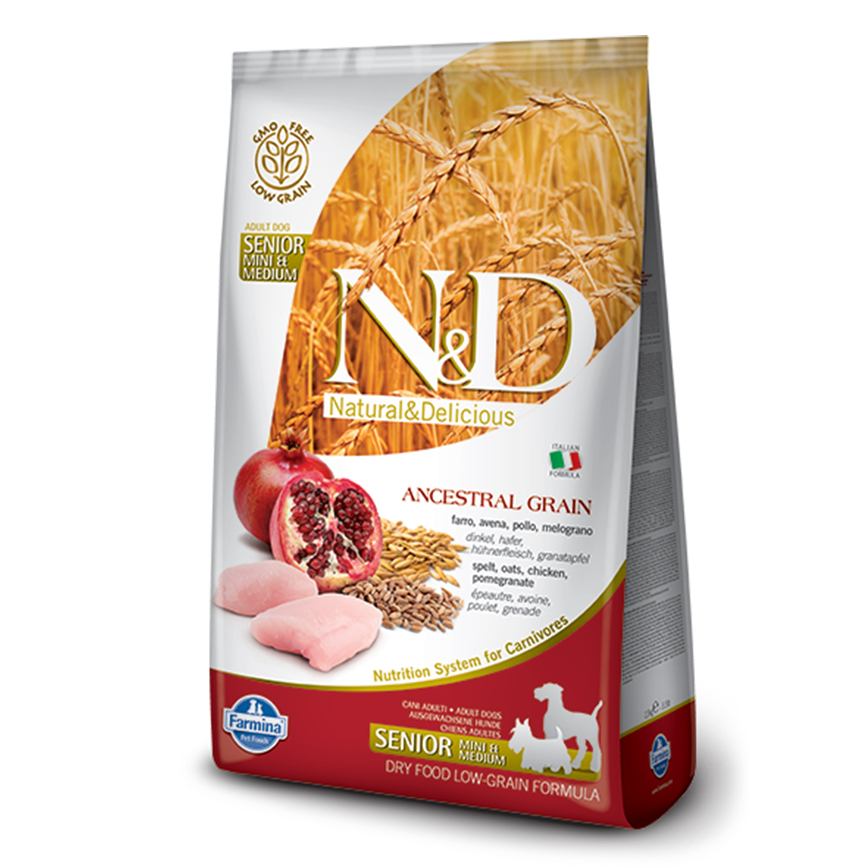 Farmina N&D 狗糧 低穀物狗糧 老年犬配方 石榴+雞 2.5kg (NDLDS025)