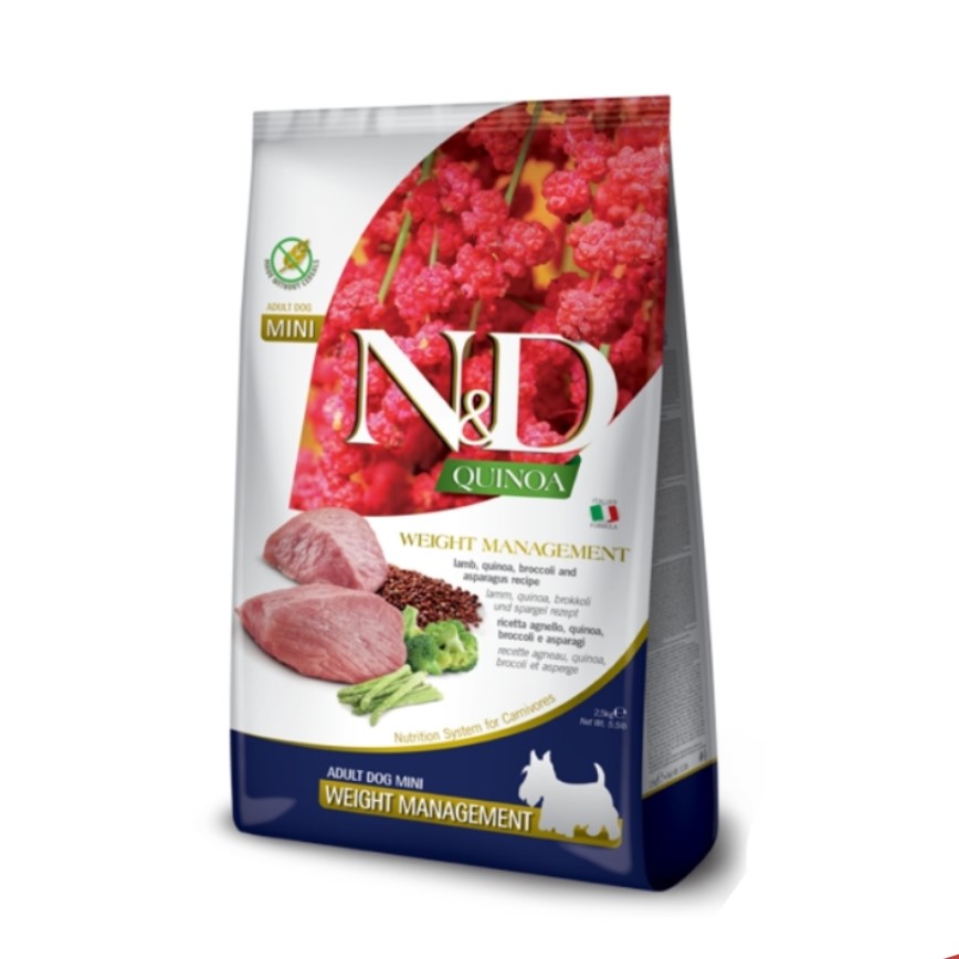 Farmina N&D 狗糧 藜麥功能天然狗糧 體重控制配方 細粒款 羊肉 2.5kg (NDQWM025)