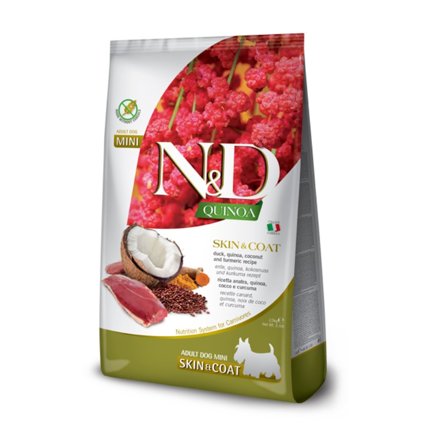 Farmina N&D 狗糧 藜麥功能天然狗糧 皮毛護理配方 細粒款 鴨肉 2.5kg (NDQDD025)