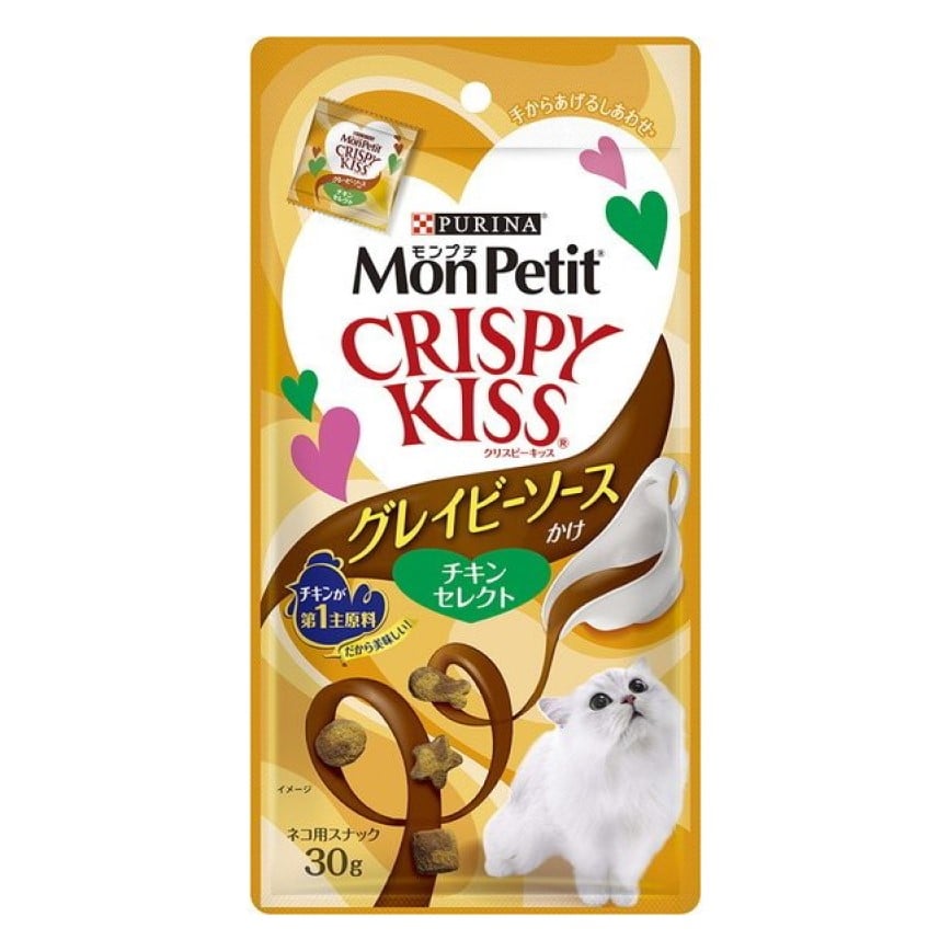日本MonPetit Crispy Kiss 肉汁貓零食 貓脆餅 雞肉味 30g