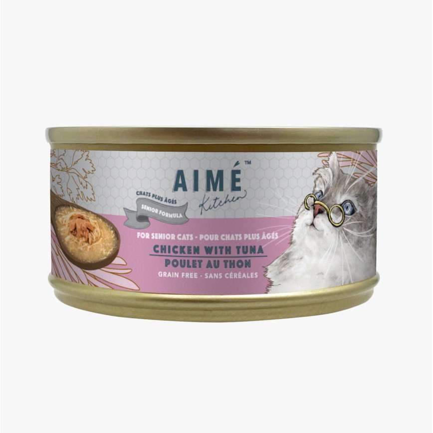 AIME Kitchen 貓罐頭 無穀物均衡貓罐 老貓專用 殿堂主食系列 雞肉煮吞拿魚 75g (TCT75-S)