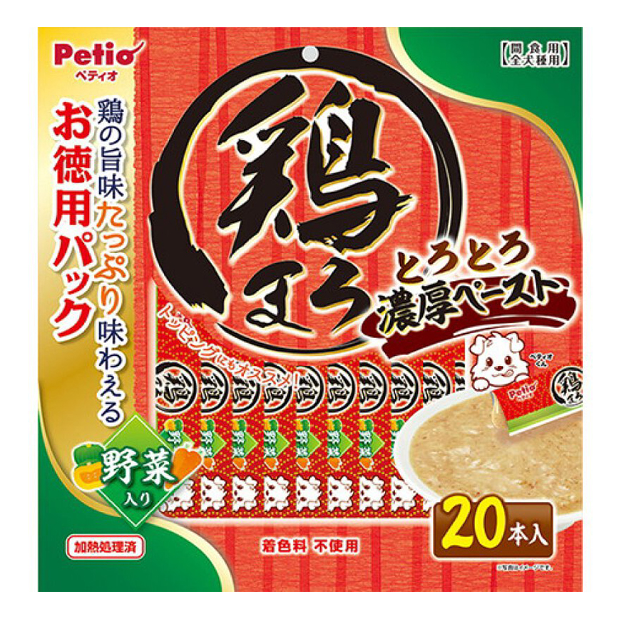 Petio 狗零食 高纖野菜濃郁雞肉醬 20支裝 (90502898)