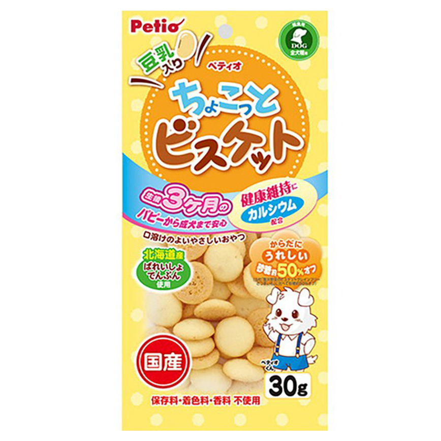 Petio 狗零食 日本產 健康減豆乳餅乾 (+鈣) 30g (90502939)