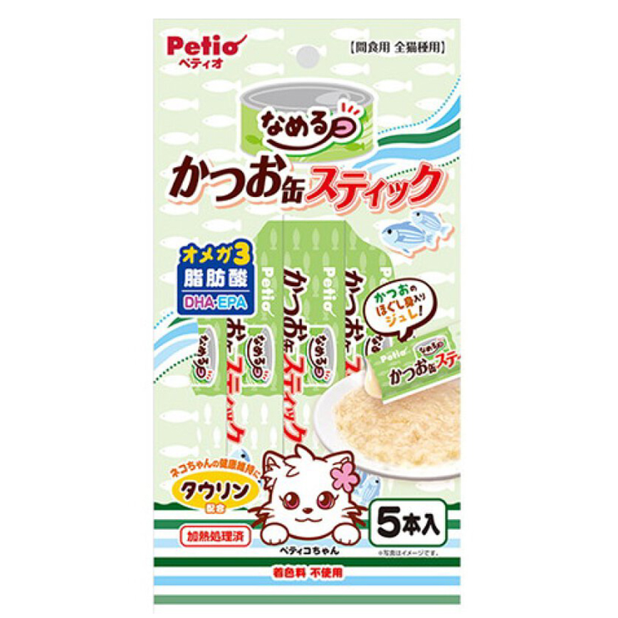 Petio 貓零食 鰹魚貓濕糧條 (牛磺酸・DHA・EPA+) 5支裝 (90602907)