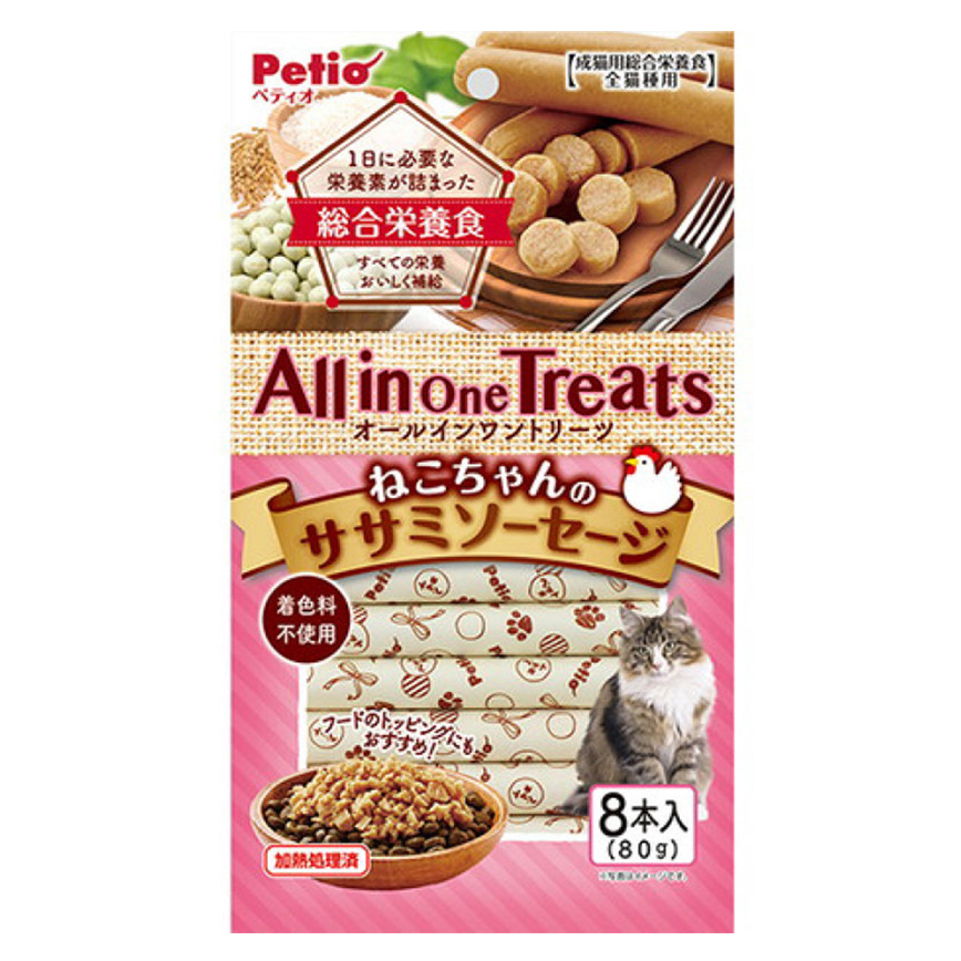 Petio All in One Treats 貓零食 綜合營養雞柳肉腸 (礦物質・鈣+) 8支裝 (90602906)