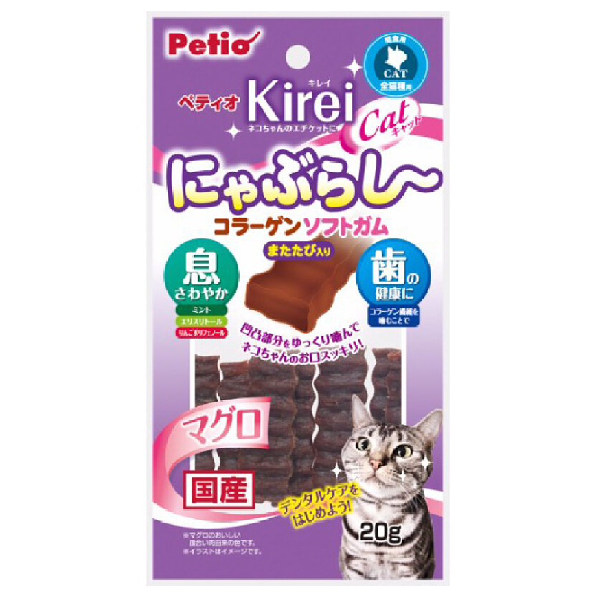 Petio 貓零食 日本產骨膠原纖維 吞拿魚潔齒波浪條 (木天蓼入) 20支裝 (90602916)