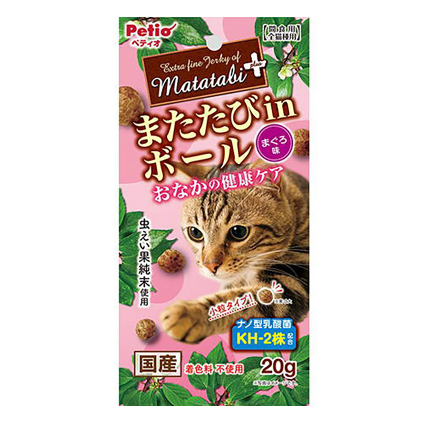 Petio 貓零食 日本產 木天蓼蟲癭果吞拿魚味肉粒 腸胃健康 20g (90603023)