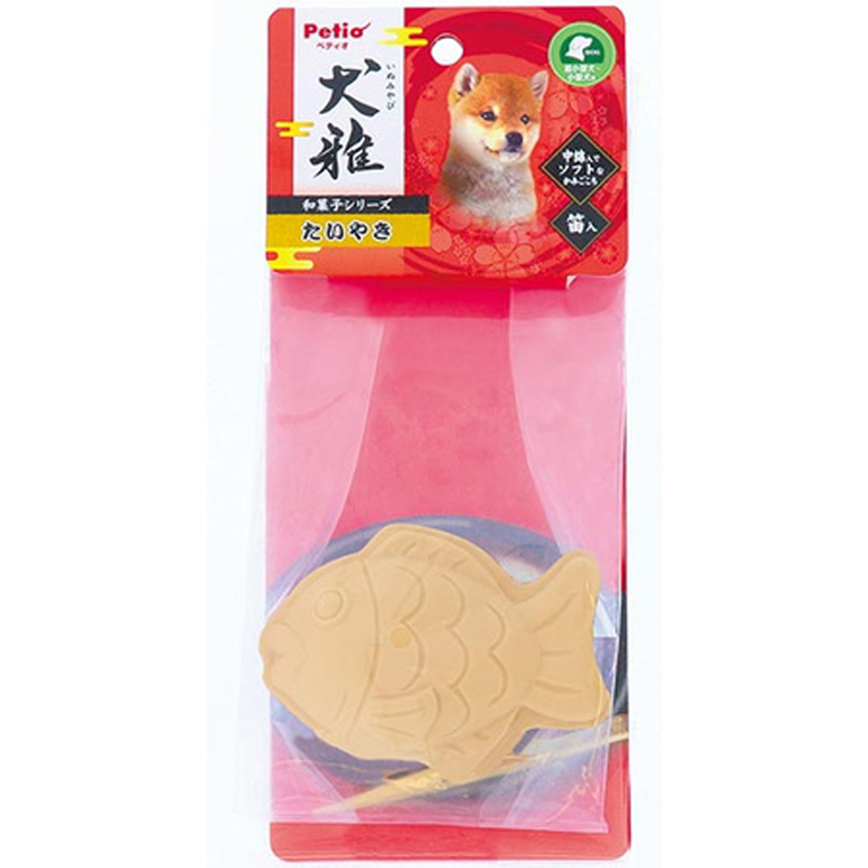 Petio 玩具嚴選 犬雅和菓子系列 柔軟乳膠狗玩具 鯛魚燒 (91602534)