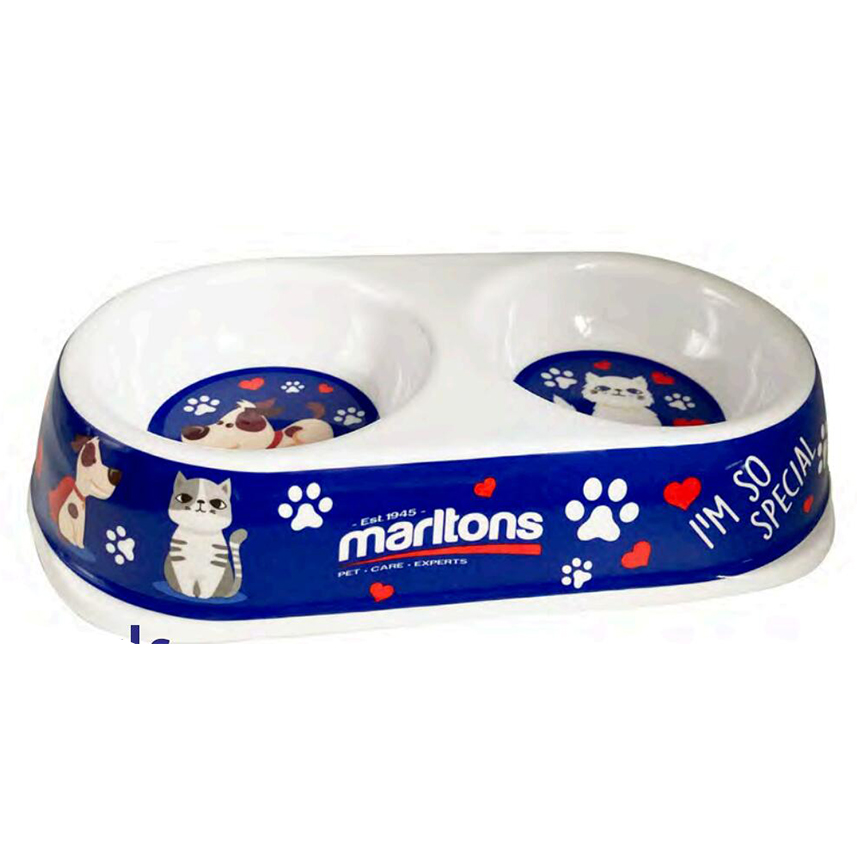 marltons 高級科學瓷寵物食物碗 孖碗款 22.5cm x 11.5cm x 4.5cm (53170C) 圖 1