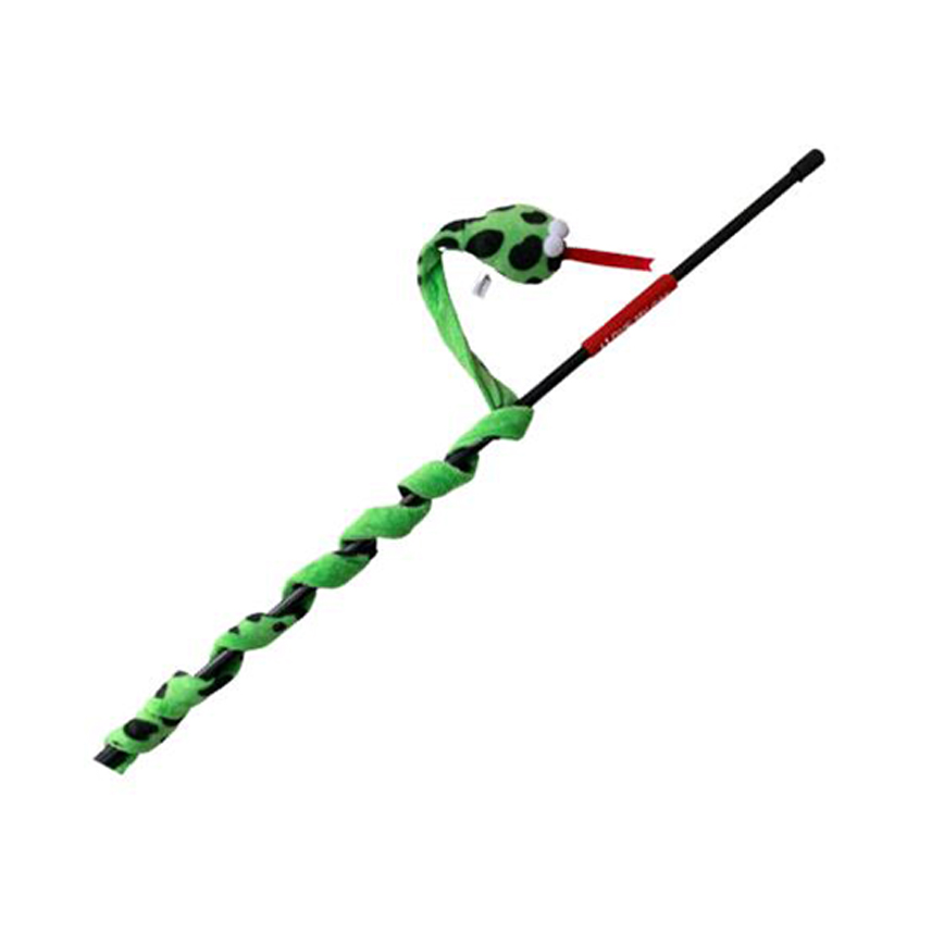 Billipets 逗貓棒 超⻑⽑絨動物頭系列 綠色蛇頭 70cm (NS-16125A)