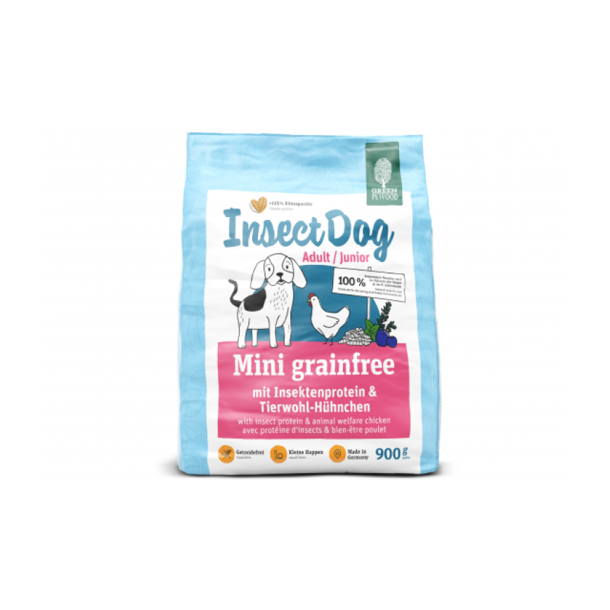 Green Petfood Insect Dog 狗糧 無穀物狗糧 蟲製防敏小型及幼犬配方 900g x5包 (GP0981)