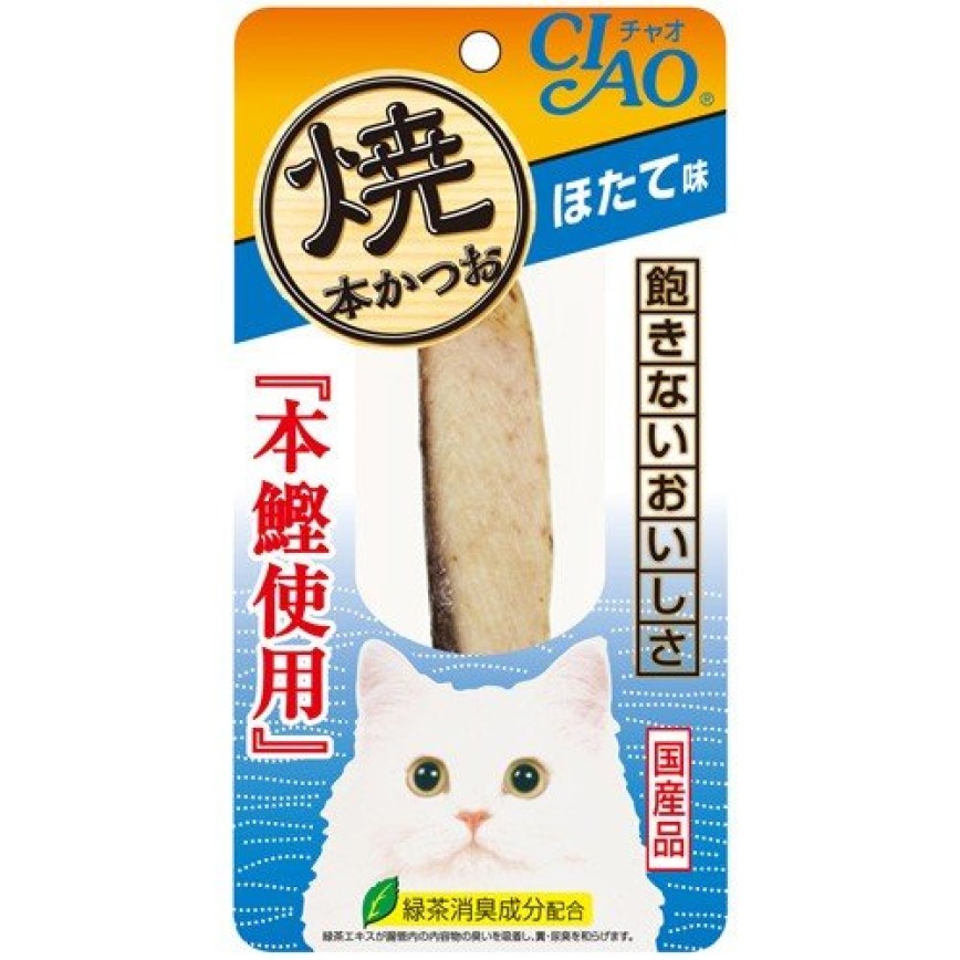 CIAO 貓零食 日本正宗燒鰹魚條 扇貝味 25g (HK-02) 圖 1