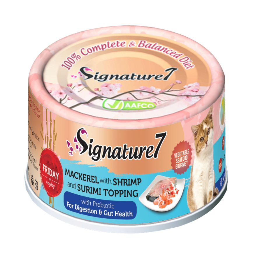 Signature7 貓罐頭 無穀主食罐 鯖魚+蝦70g (新包裝) (S7-285559) 圖 2