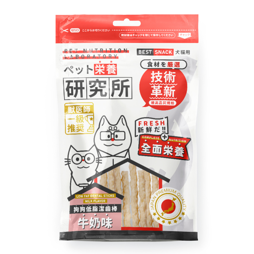 Pet Lab 栄養研究所 狗狗低脂潔齒棒 牛奶味 80g (犬用) (停售)