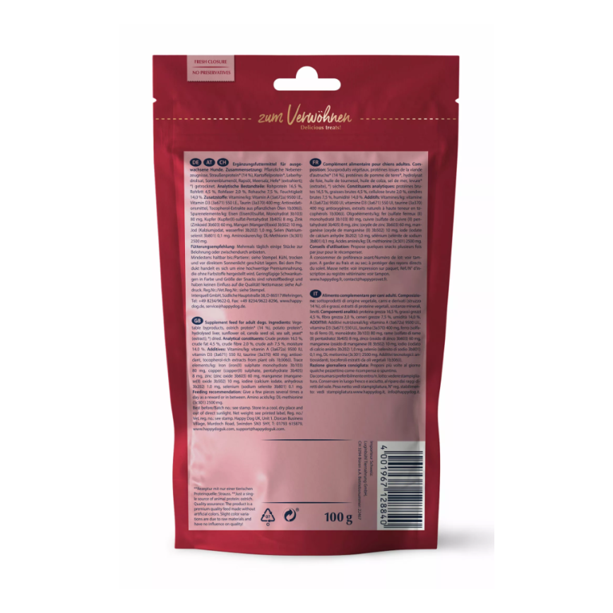 Happy Dog 狗小食 非洲鴕鳥肉無縠物配方 Africa 100g (60685) 圖 2