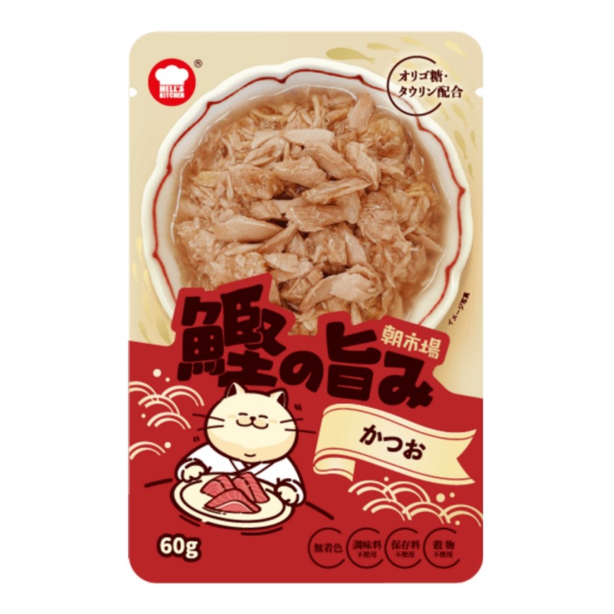 日本HELL'S KITCHEN 朝市場 鰹旨味 貓濕糧 鰹魚 60g