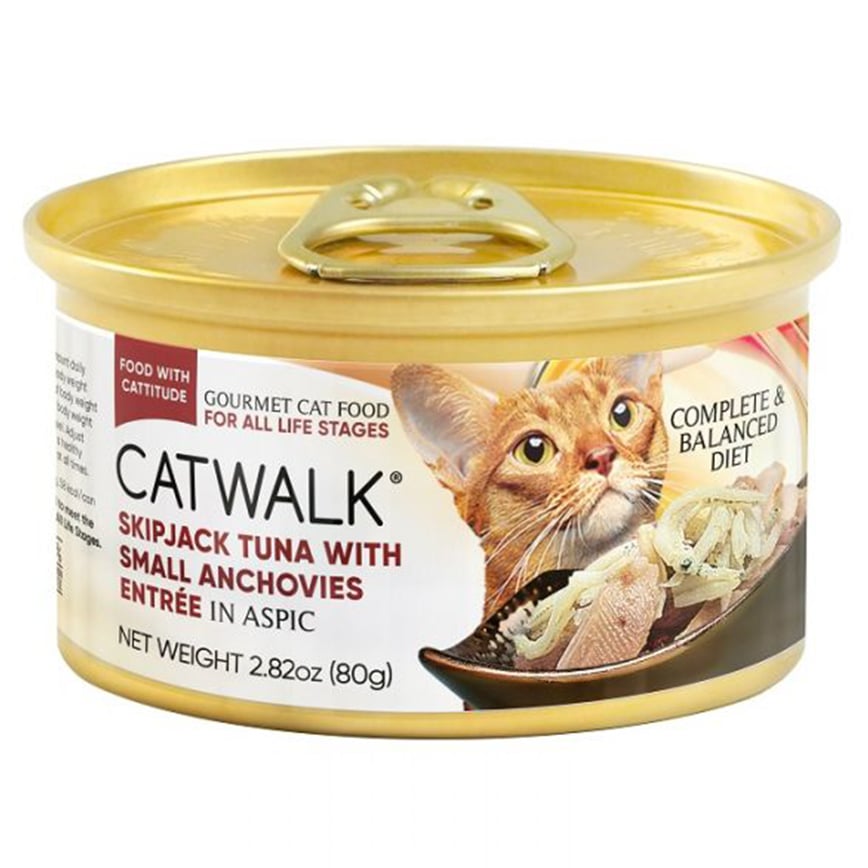 CATWALK 貓主食罐 吞拿魚 + 小鳀魚 Tuna with Small Anchovies Entrée 80g (CW-SLC)