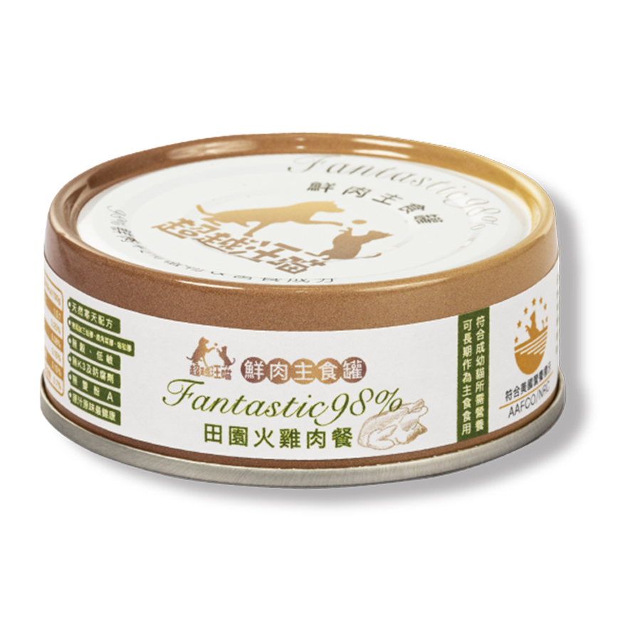 超越汪喵 98%鮮肉主食罐 田園火雞肉餐 80g (BP0005)