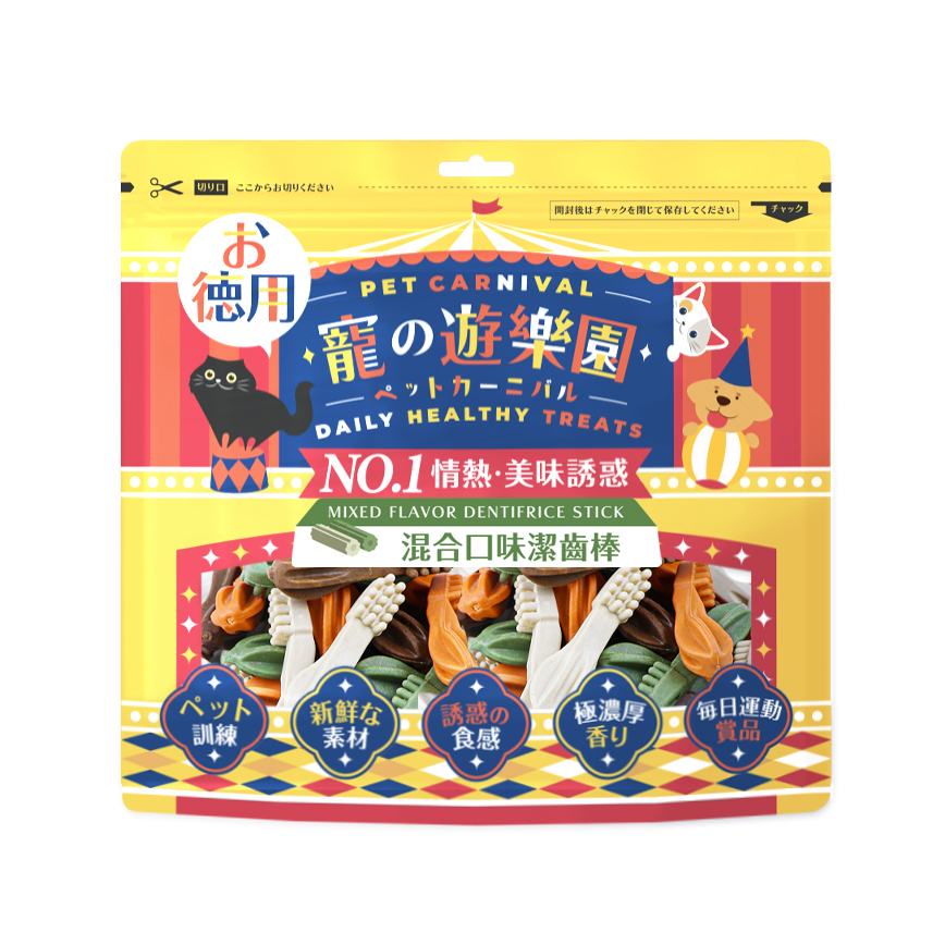 寵之遊樂園 狗零食 訓犬小食 混合口味潔齒棒 250g (TBS) 圖 1