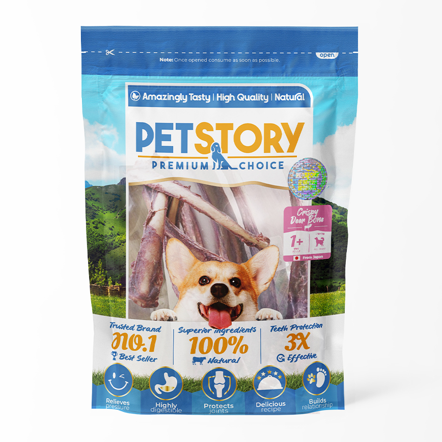 Pet Story 狗零食 訓犬小食 狗狗潔齒磨牙骨 日本無添加骨鹿 約80g